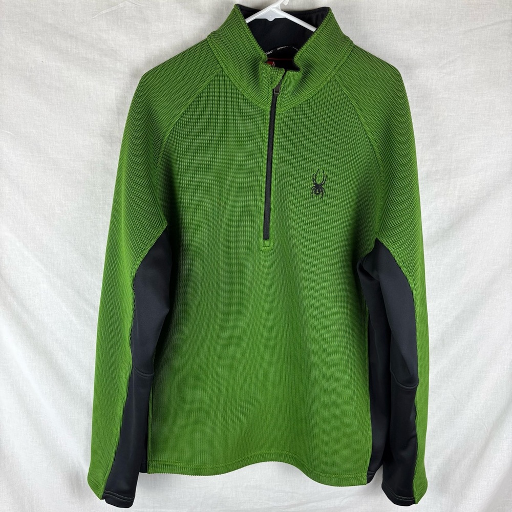 Spyder Men's 1/2 Zip Heavy Weight Core Sweater Green Size XL